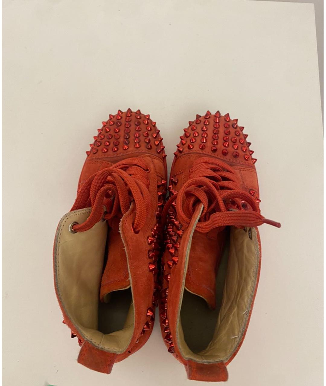 CHRISTIAN LOUBOUTIN Красные замшевые кроссовки, фото 3