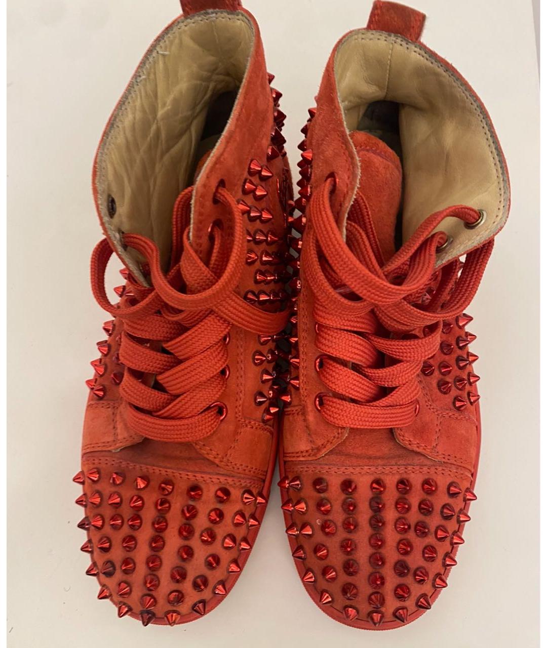 CHRISTIAN LOUBOUTIN Красные замшевые кроссовки, фото 2