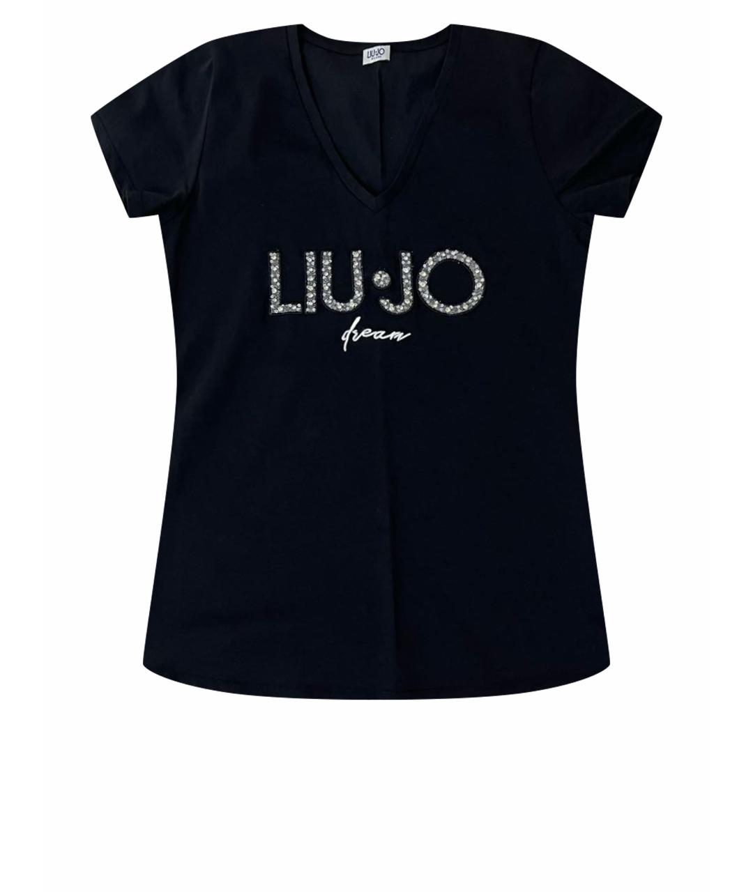 LIU JO Черная хлопковая футболка, фото 1