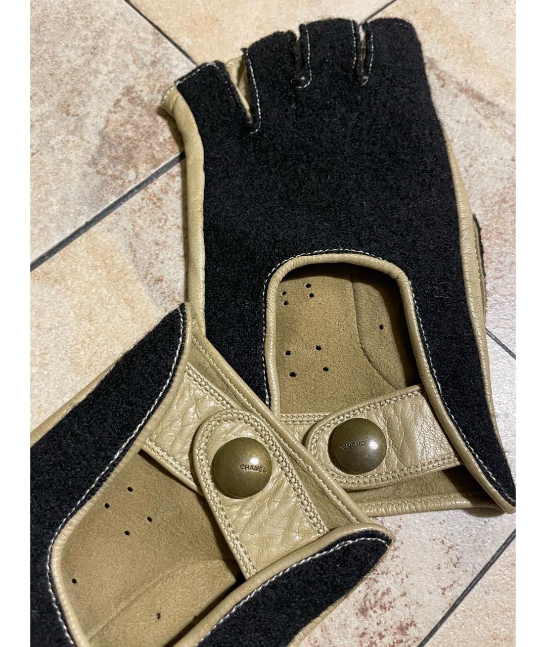 CHANEL Бежевые кожаные перчатки, фото 3
