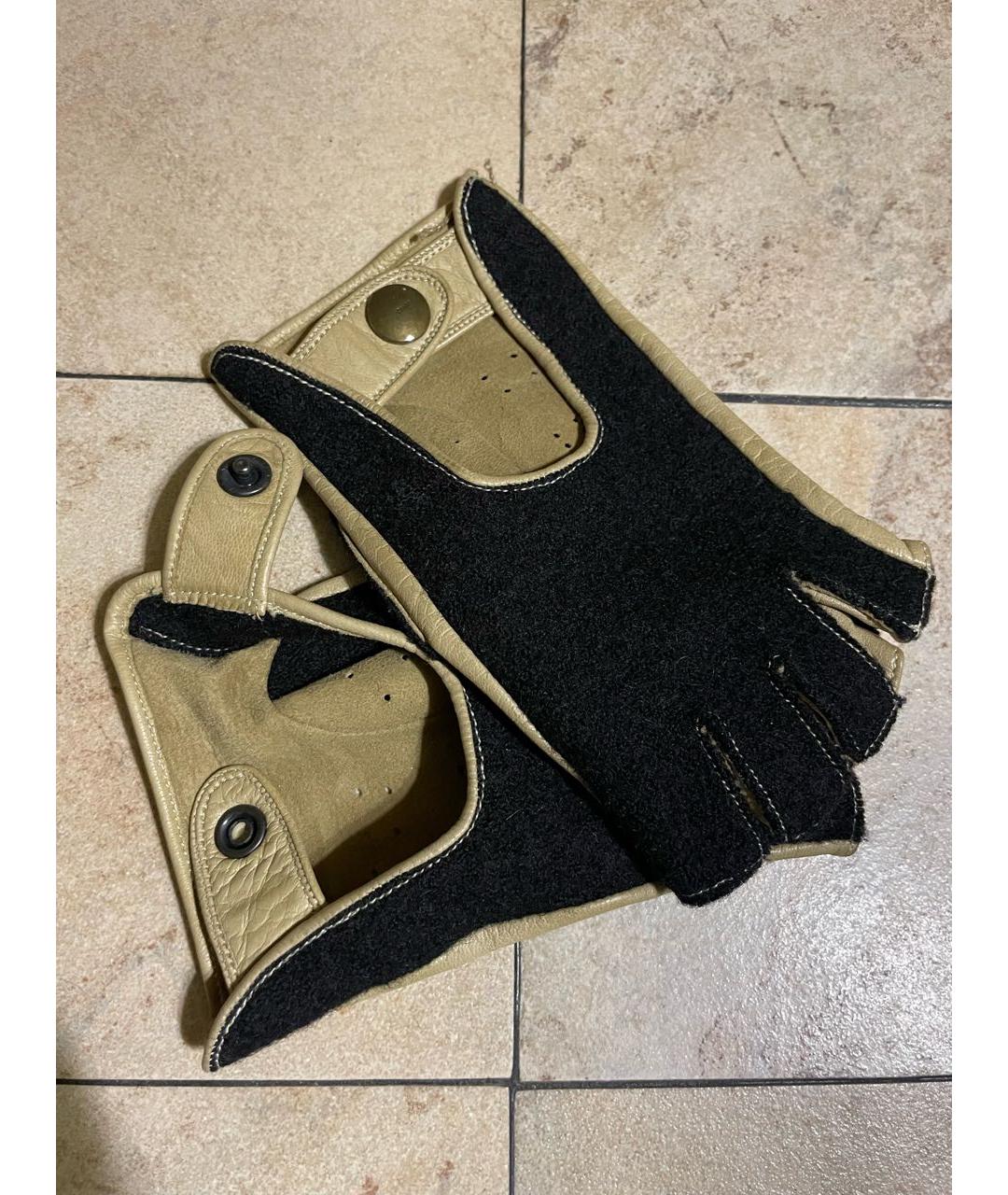 CHANEL Бежевые кожаные перчатки, фото 2