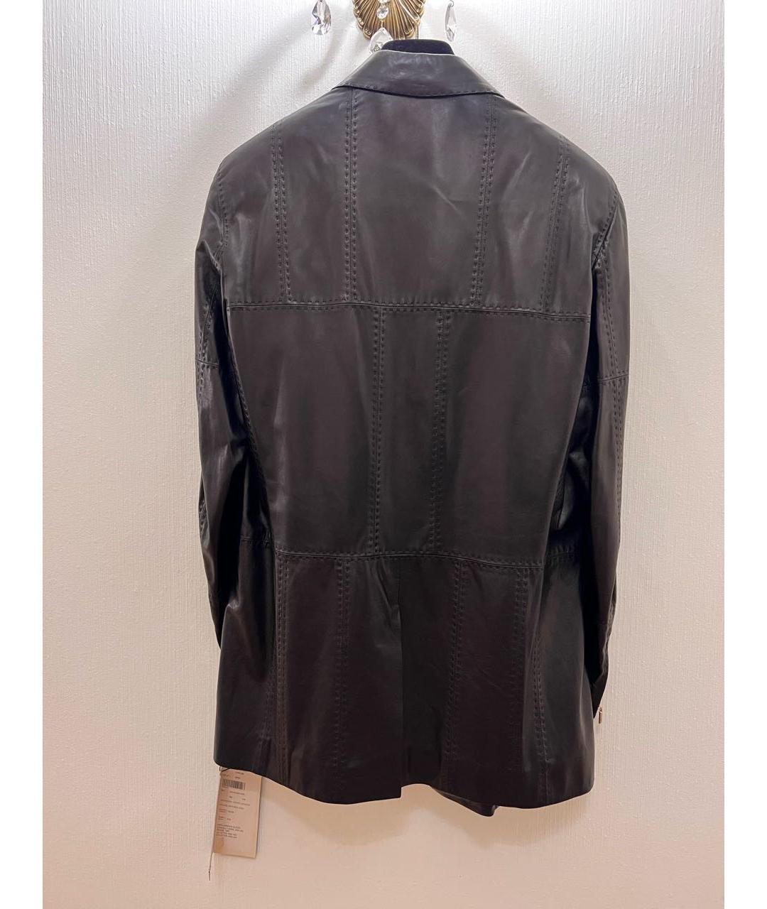 ZILLI Черный кожаный пиджак, фото 2