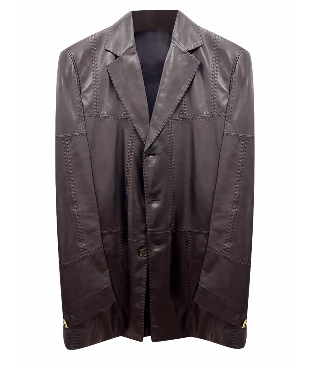 ZILLI Черный кожаный пиджак, фото 1
