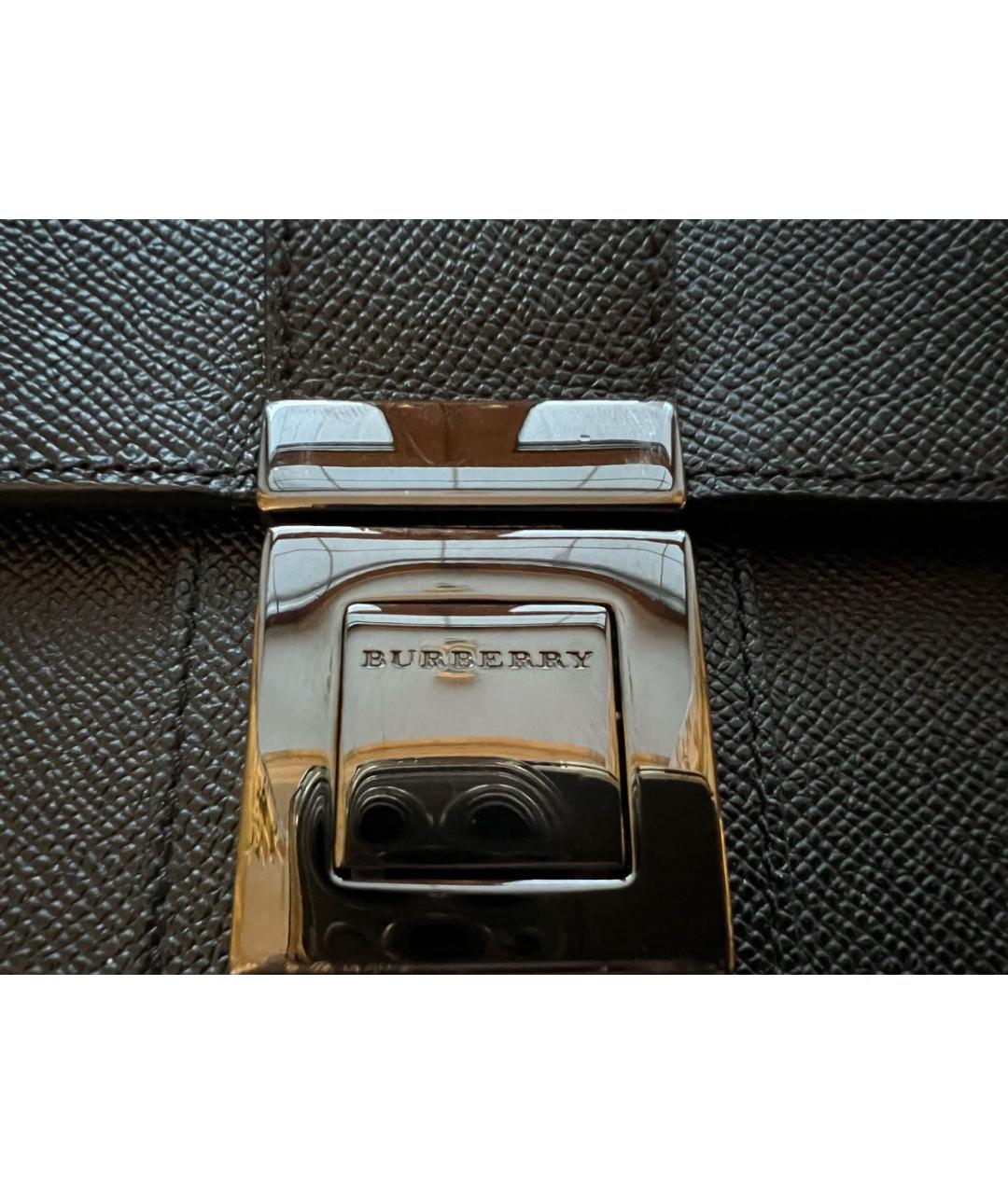 BURBERRY Черный кожаный портфель, фото 2