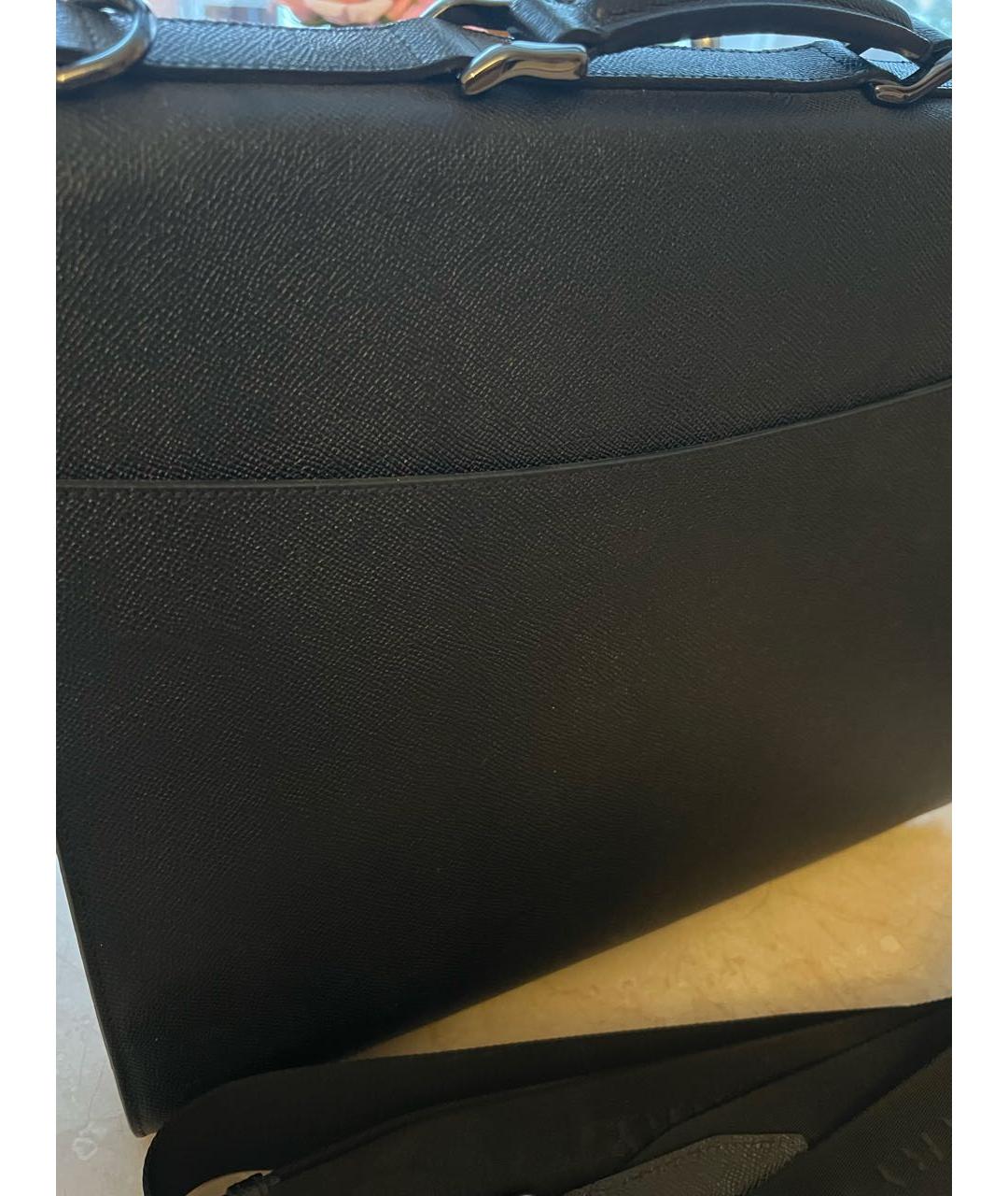 BURBERRY Черный кожаный портфель, фото 3