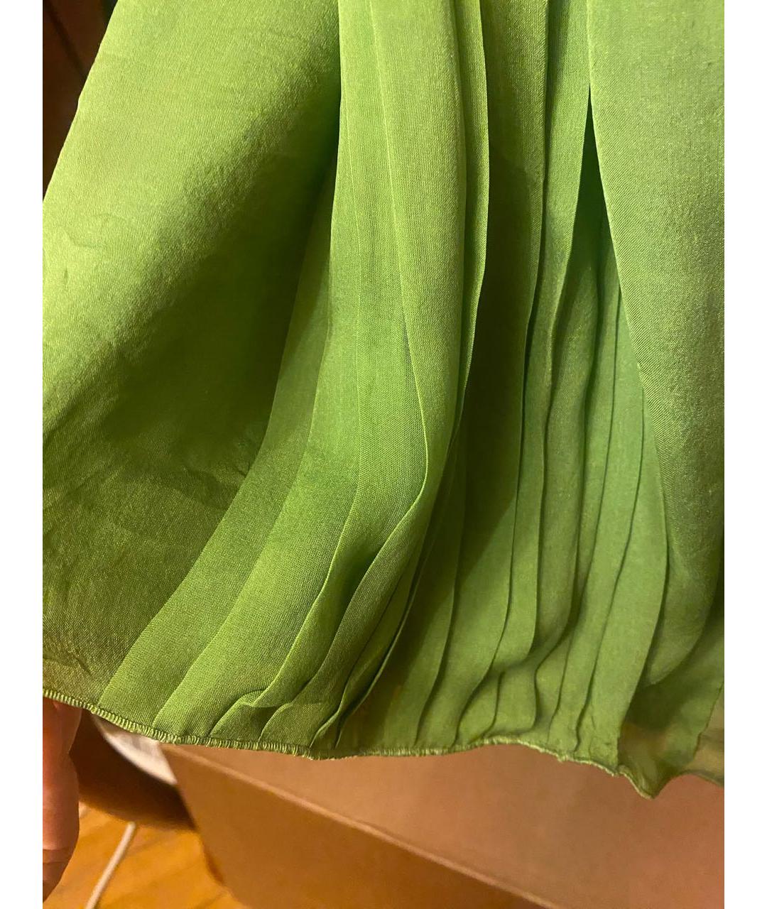 ALBERTA FERRETTI Зеленые шелковое коктейльное платье, фото 6