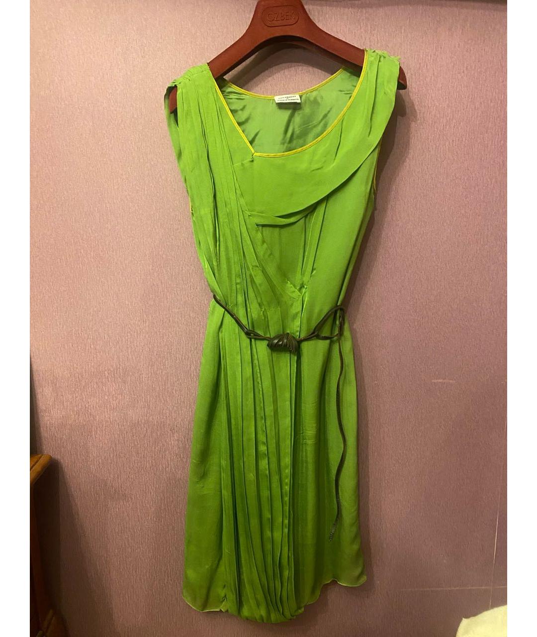 ALBERTA FERRETTI Зеленые шелковое коктейльное платье, фото 8