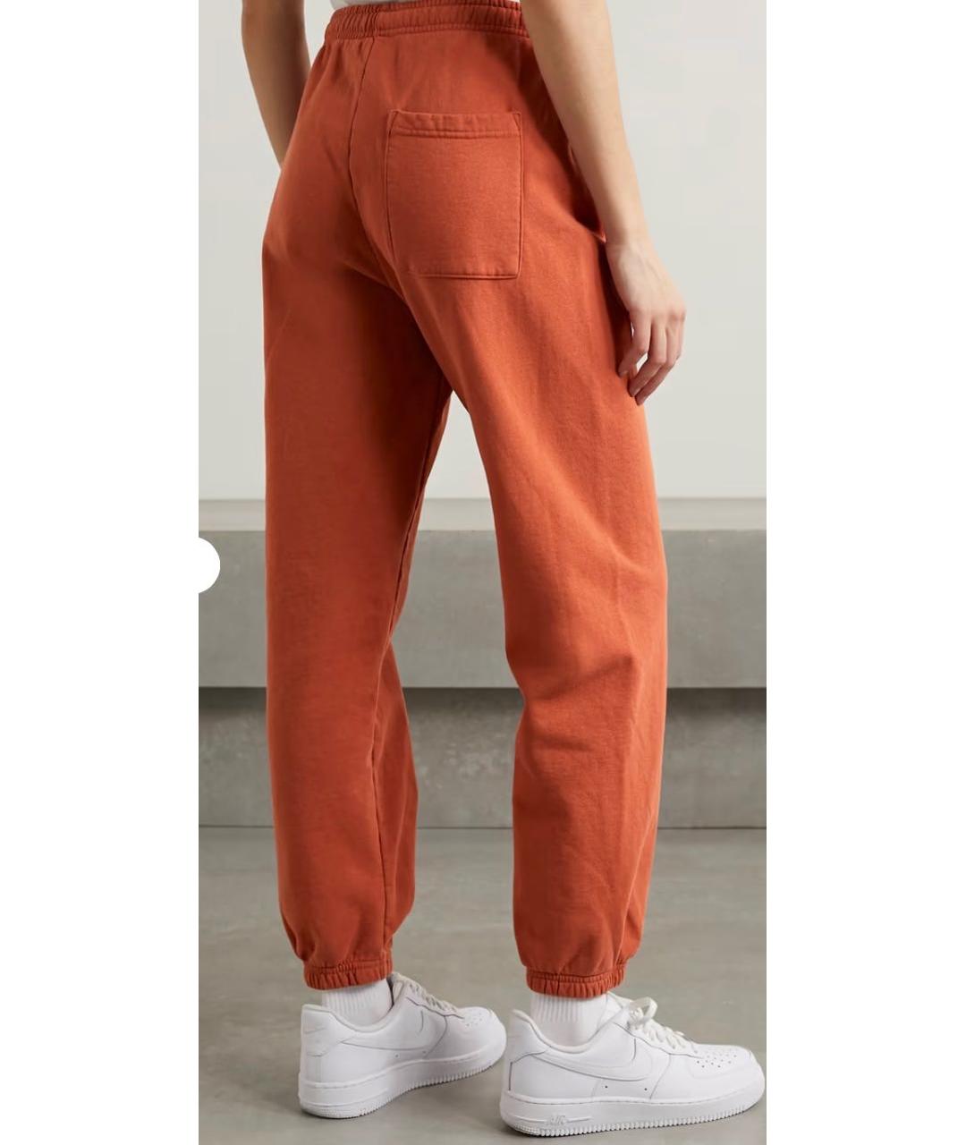 SPORTY AND RICH Оранжевое хлопковые прямые брюки, фото 8