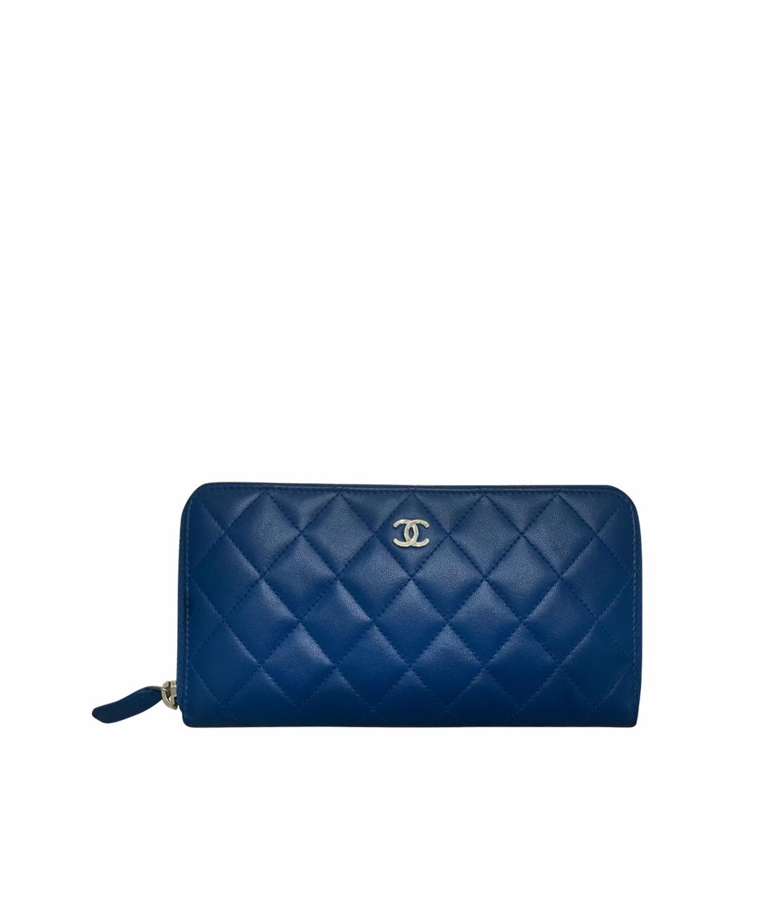 CHANEL Синий кожаный кошелек, фото 1