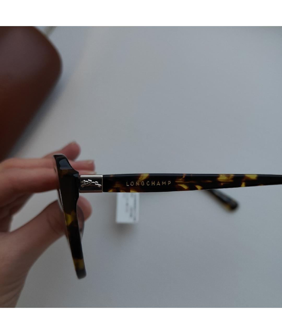 LONGCHAMP Коричневые пластиковые солнцезащитные очки, фото 7