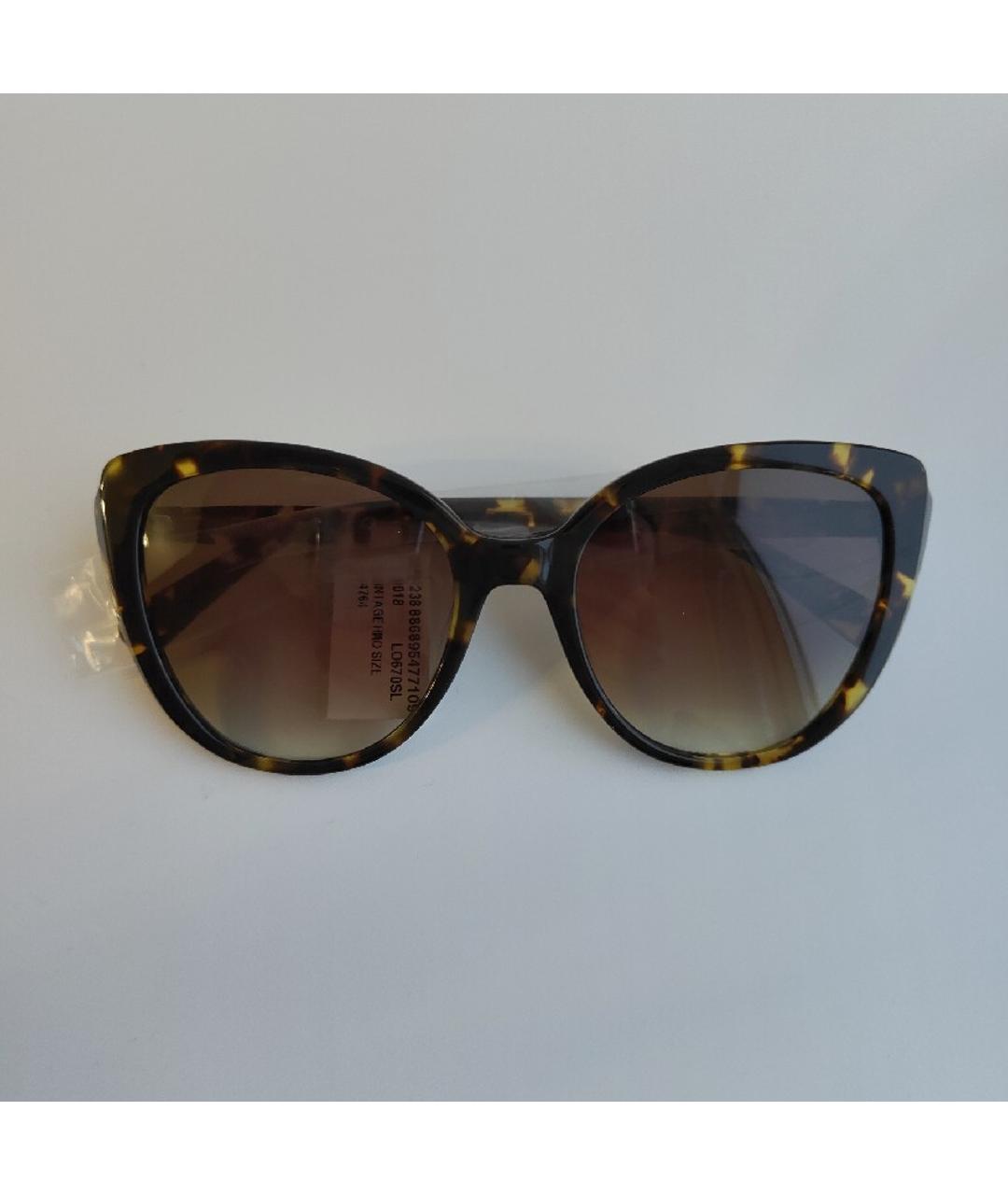 LONGCHAMP Коричневые пластиковые солнцезащитные очки, фото 8