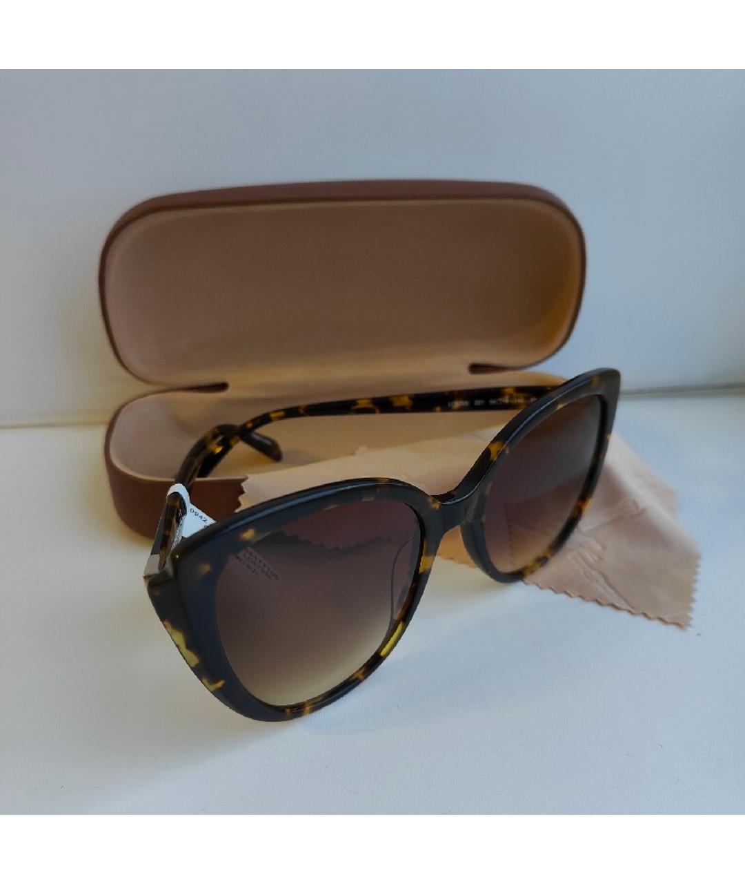 LONGCHAMP Коричневые пластиковые солнцезащитные очки, фото 2