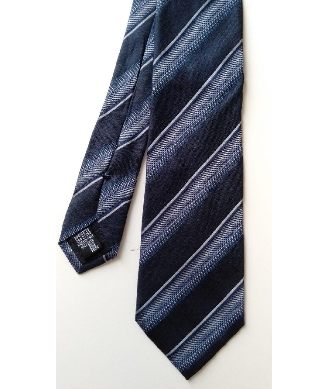 ARMANI COLLEZIONI Темно-синий шелковый галстук, фото 2