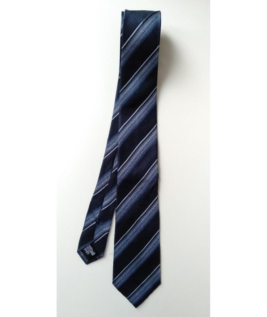 ARMANI COLLEZIONI Темно-синий шелковый галстук, фото 5