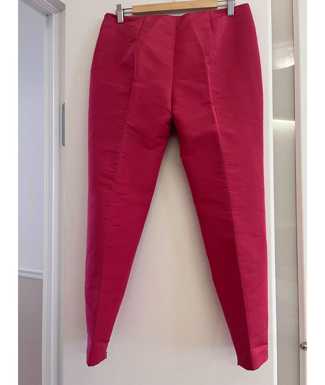 RED VALENTINO Розовые полиэстеровые брюки узкие, фото 2