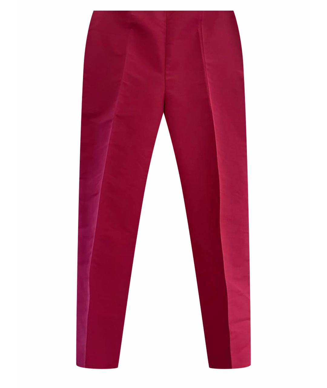 RED VALENTINO Розовые полиэстеровые брюки узкие, фото 1