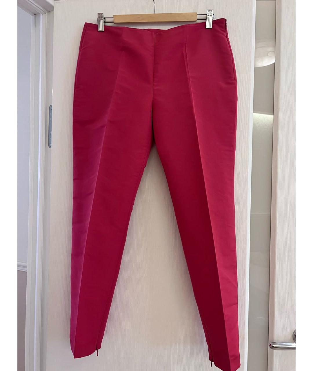 RED VALENTINO Розовые полиэстеровые брюки узкие, фото 6