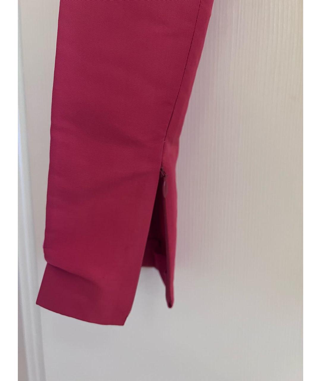 RED VALENTINO Розовые полиэстеровые брюки узкие, фото 5