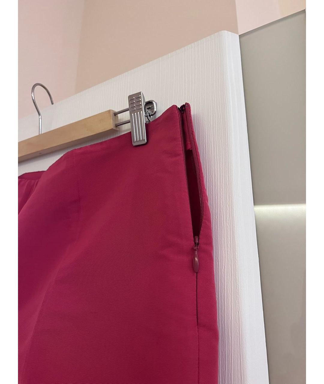 RED VALENTINO Розовые полиэстеровые брюки узкие, фото 4