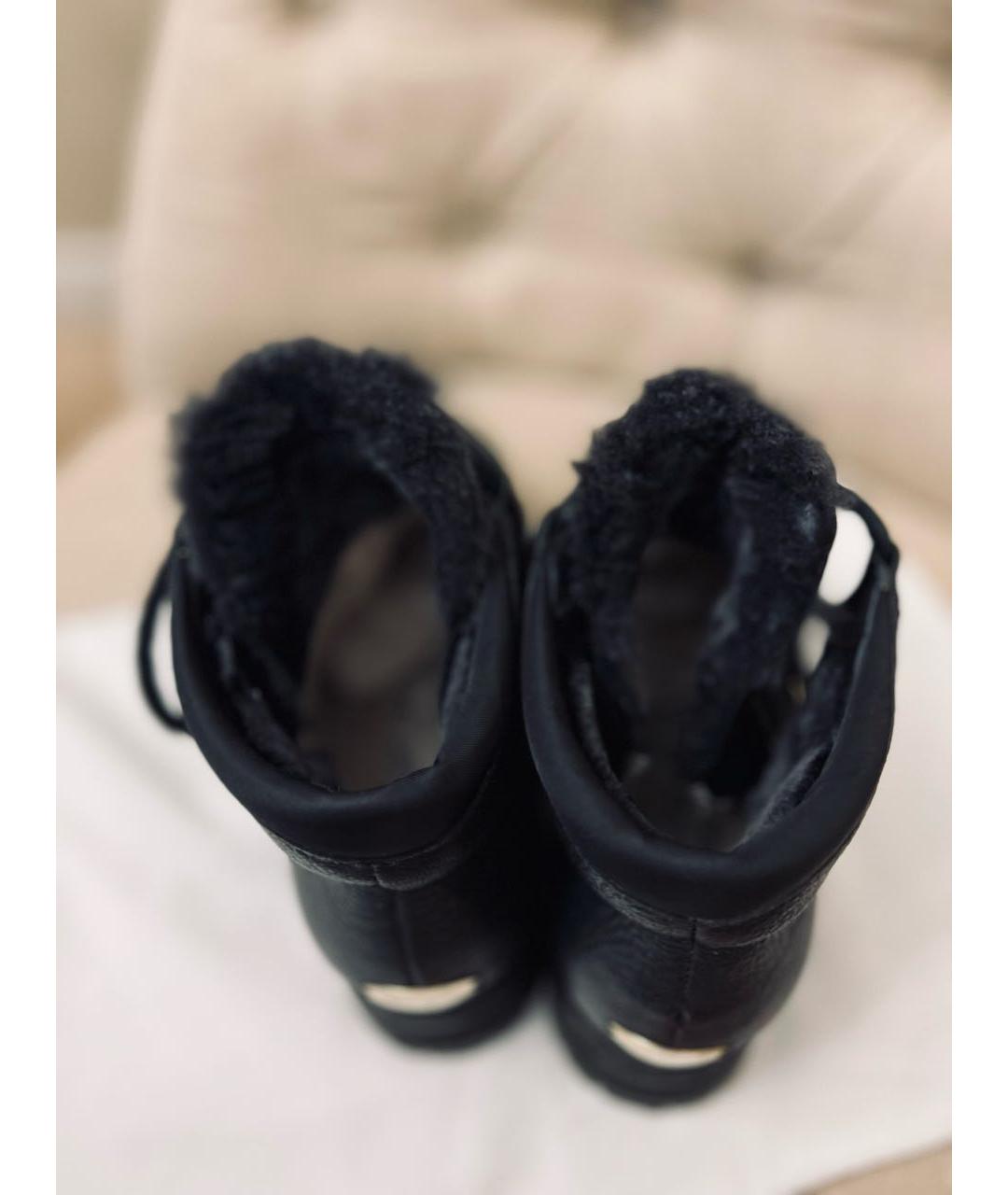 JIMMY CHOO Черные кожаные ботинки, фото 3