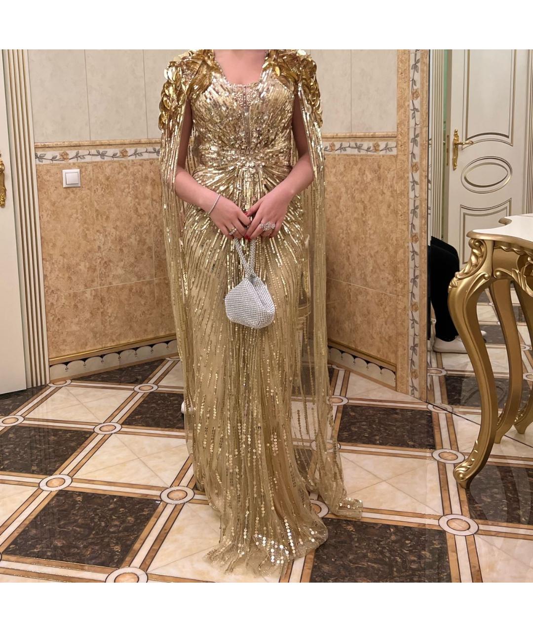 JENNY PACKHAM Золотое вечернее платье, фото 3