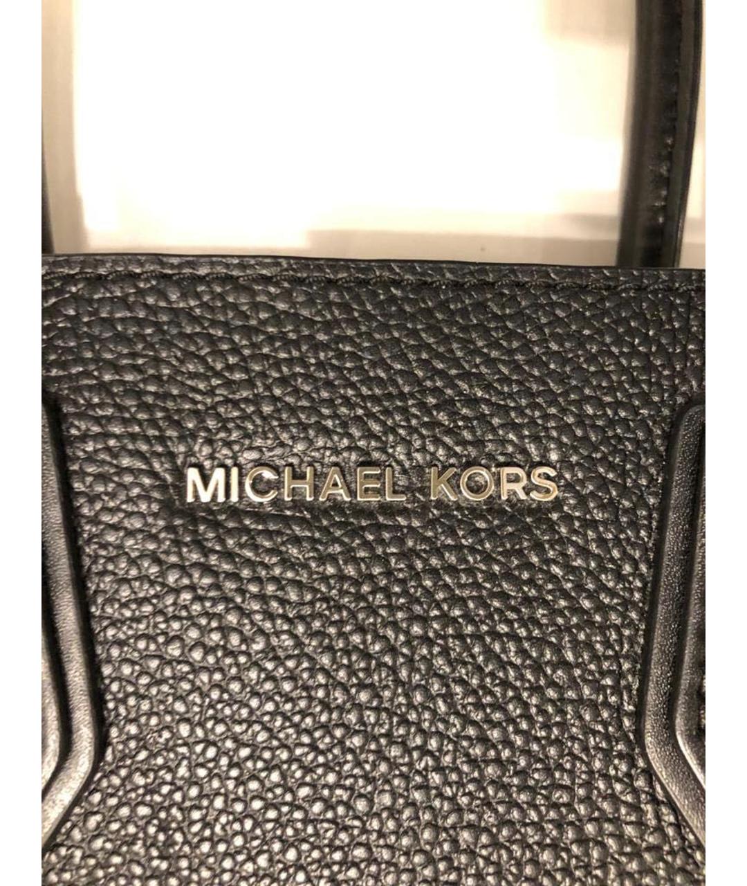 MICHAEL KORS Черная кожаная сумка с короткими ручками, фото 6
