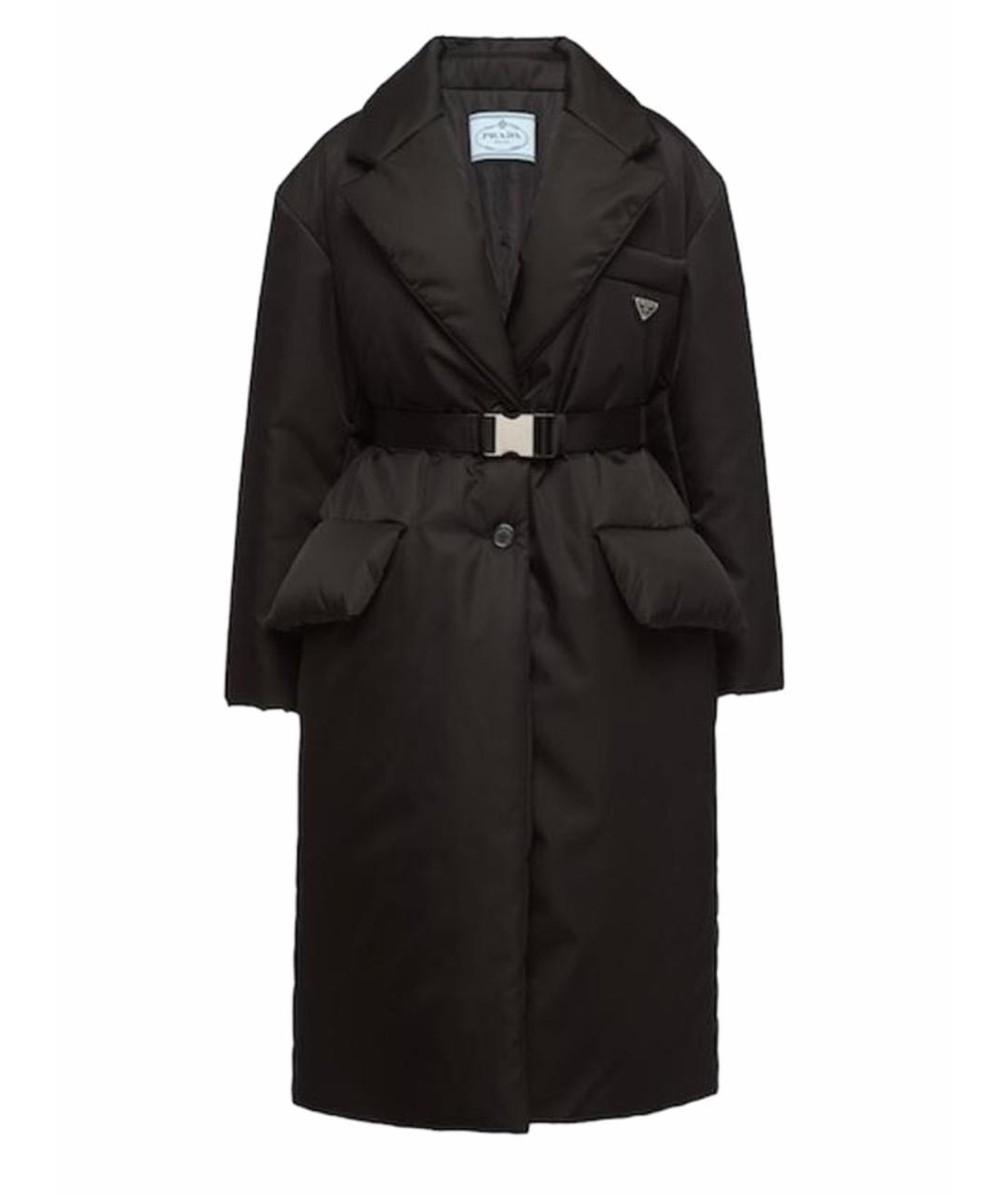 PRADA Черное полиэстеровое пальто, фото 1