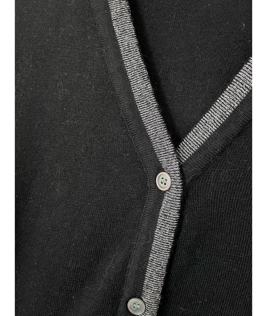 SAINT LAURENT Черный шерстяной кардиган, фото 4