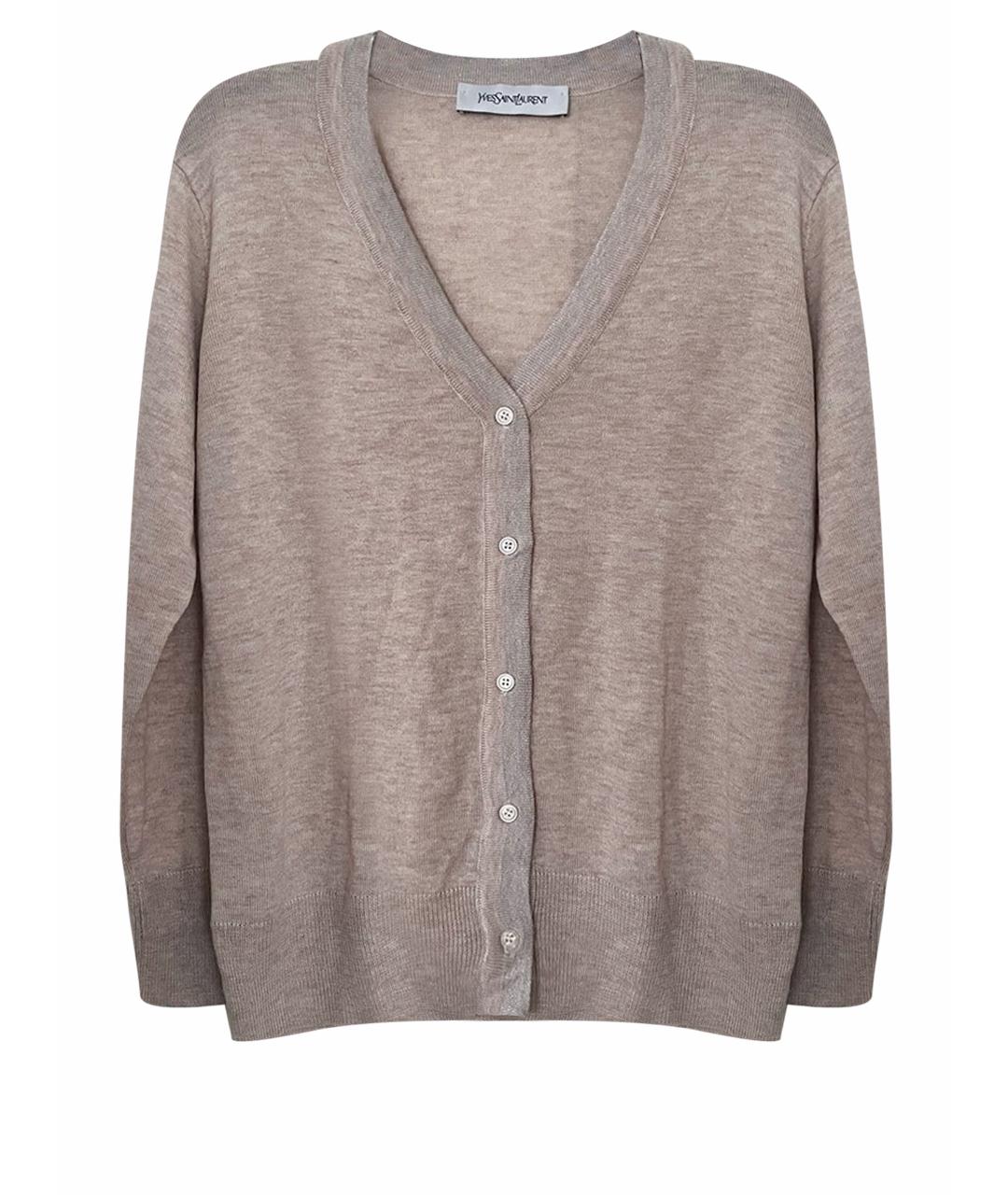YVES SAINT LAURENT VINTAGE Бежевый шерстяной кардиган, фото 1
