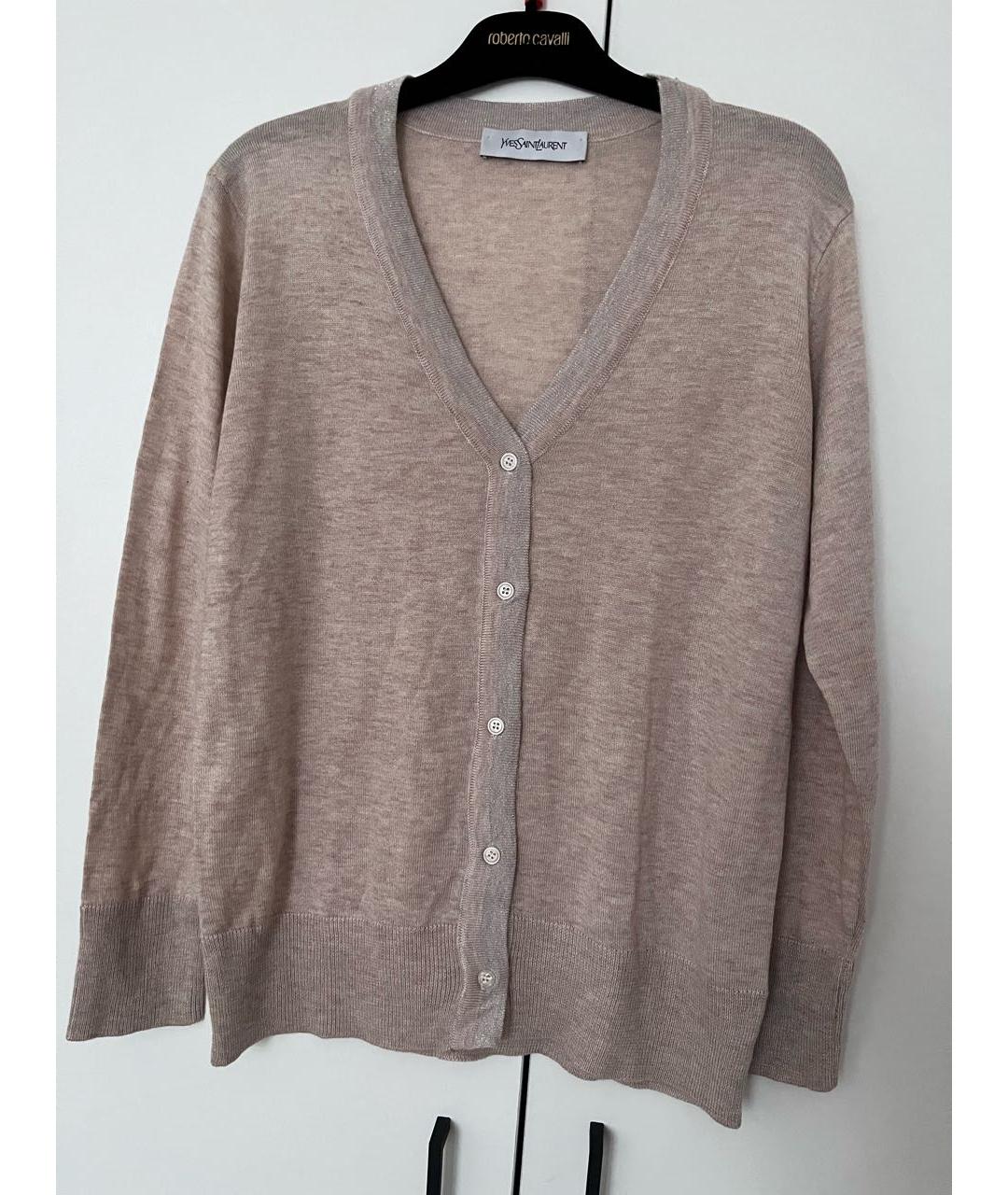 YVES SAINT LAURENT VINTAGE Бежевый шерстяной кардиган, фото 6
