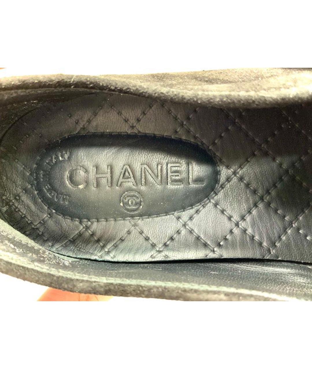 CHANEL Черные текстильные кеды, фото 6