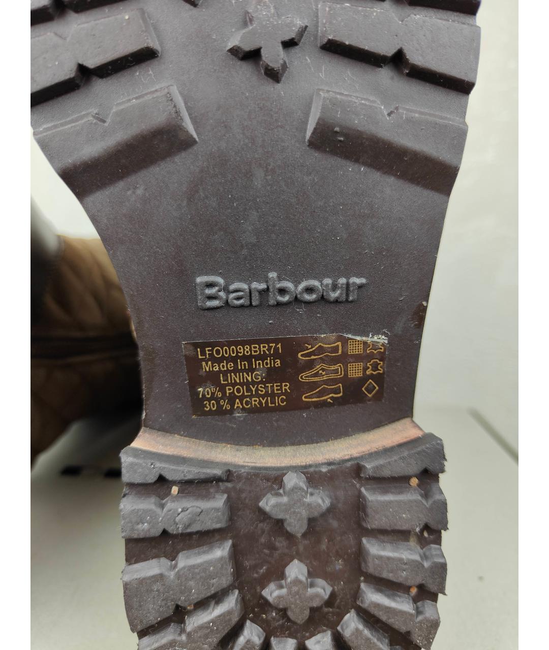 BARBOUR Коричневые кожаные сапоги, фото 6