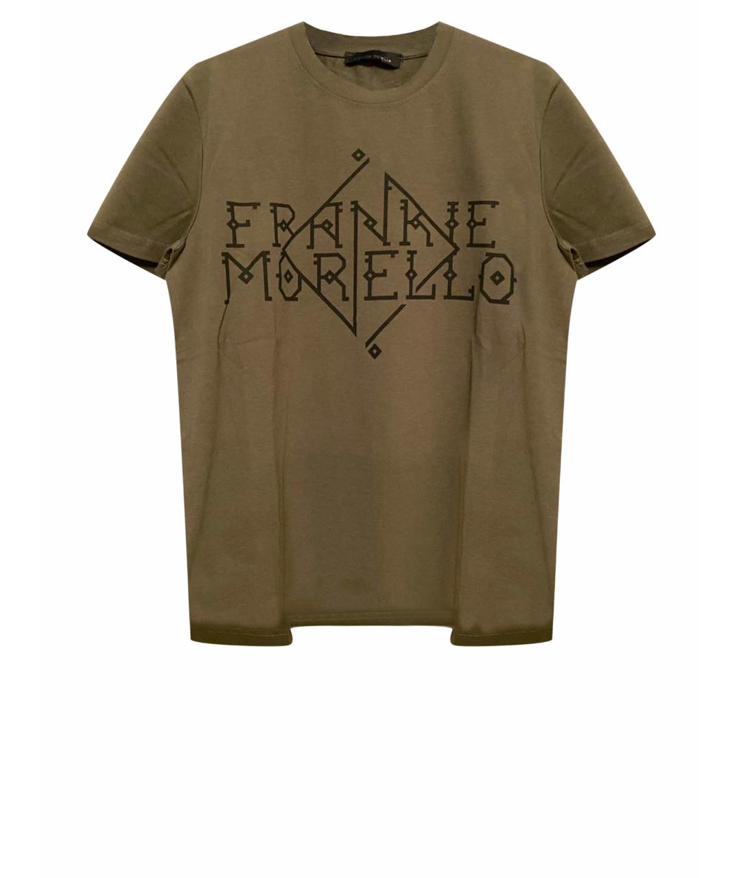 FRANKIE MORELLO Хаки хлопковая футболка, фото 1