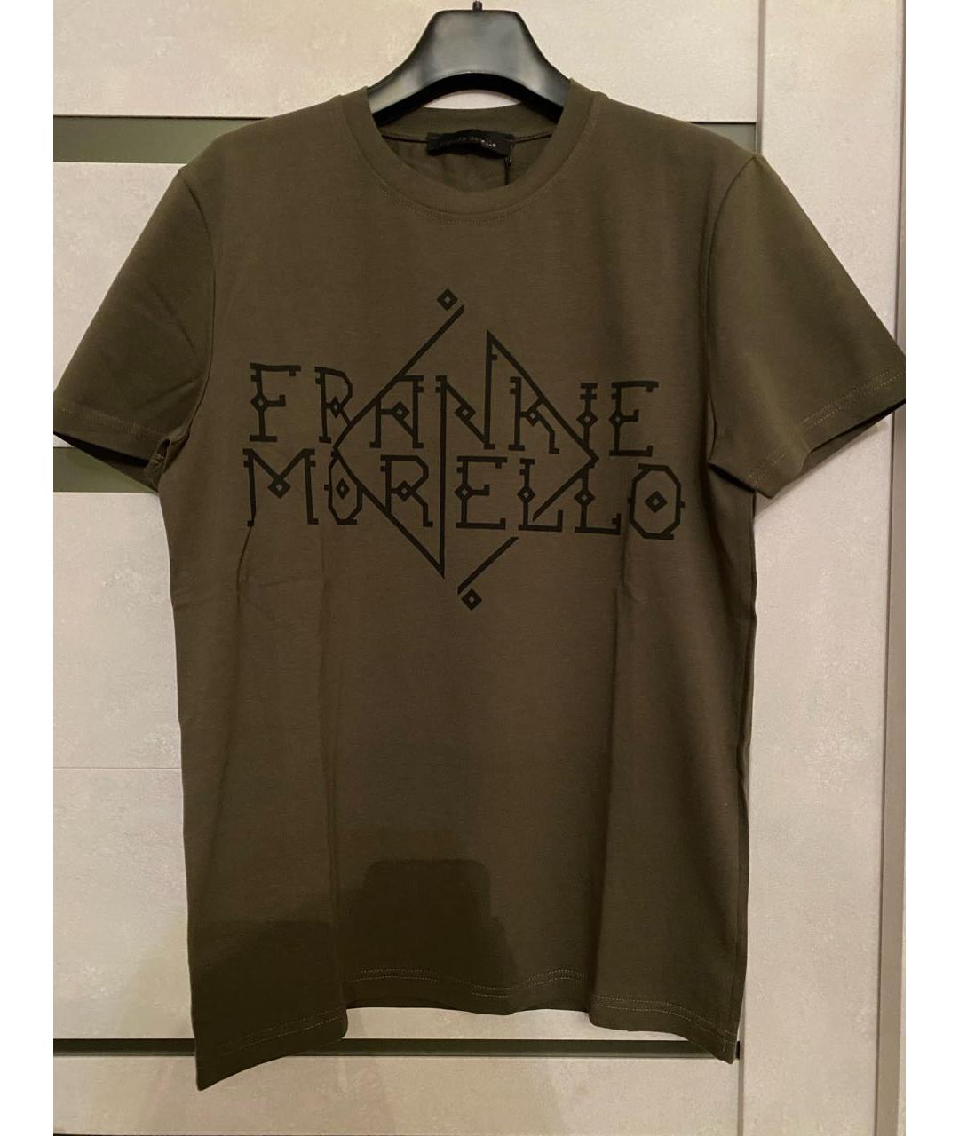 FRANKIE MORELLO Хаки хлопковая футболка, фото 5