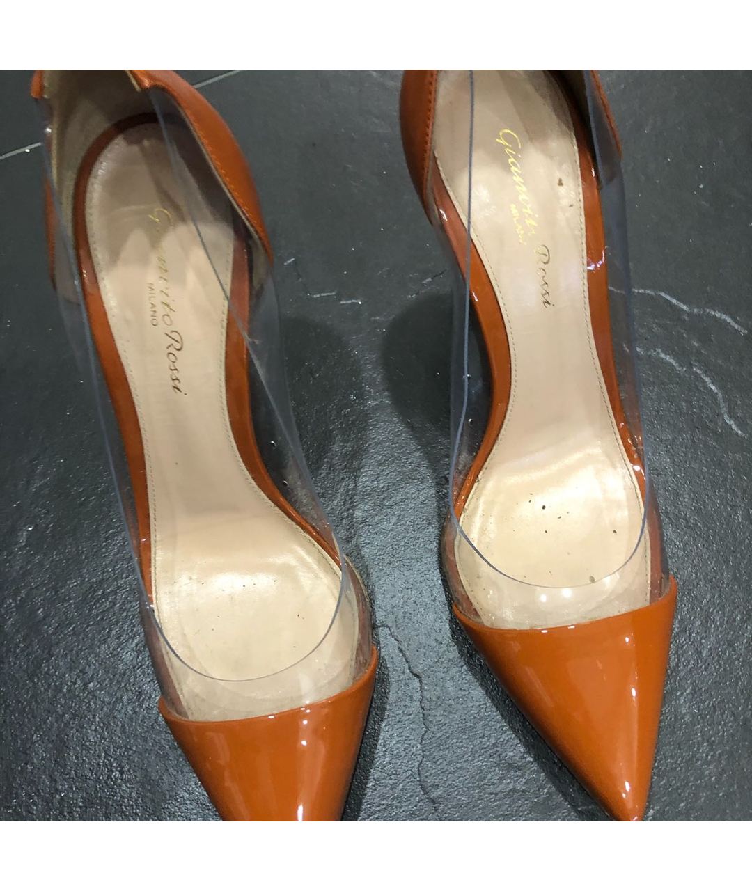 GIANVITO ROSSI Оранжевое кожаные туфли, фото 3