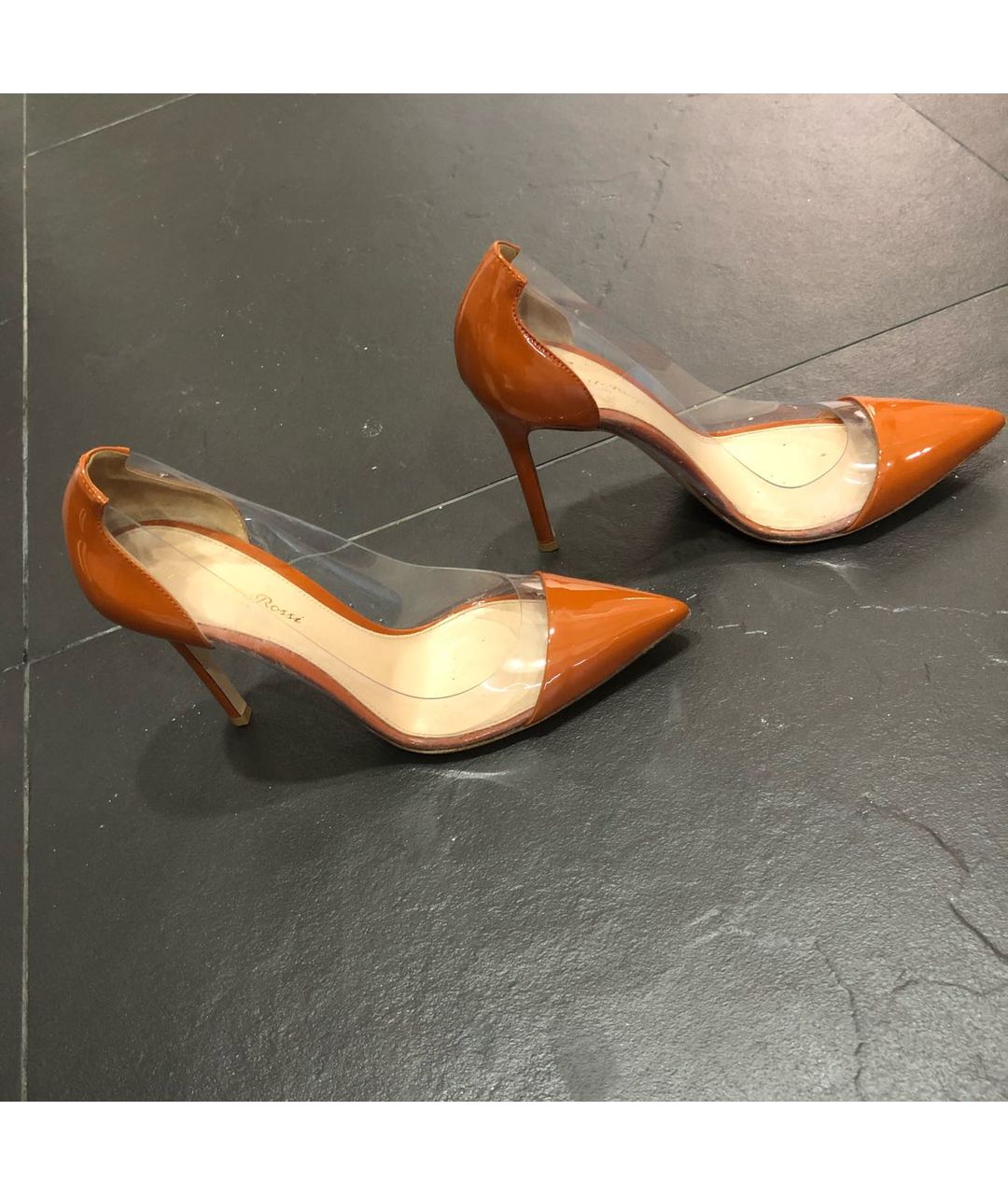 GIANVITO ROSSI Оранжевое кожаные туфли, фото 4