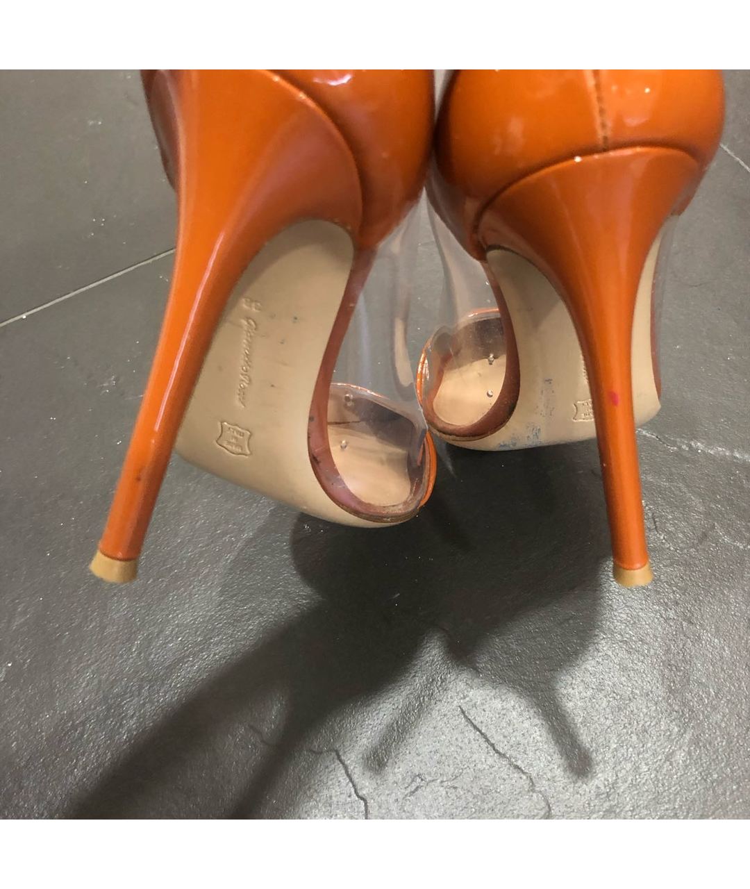 GIANVITO ROSSI Оранжевое кожаные туфли, фото 5