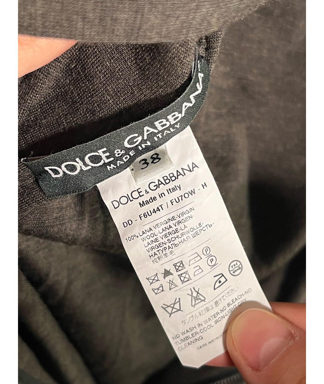 DOLCE&GABBANA Серое шерстяное повседневное платье, фото 6