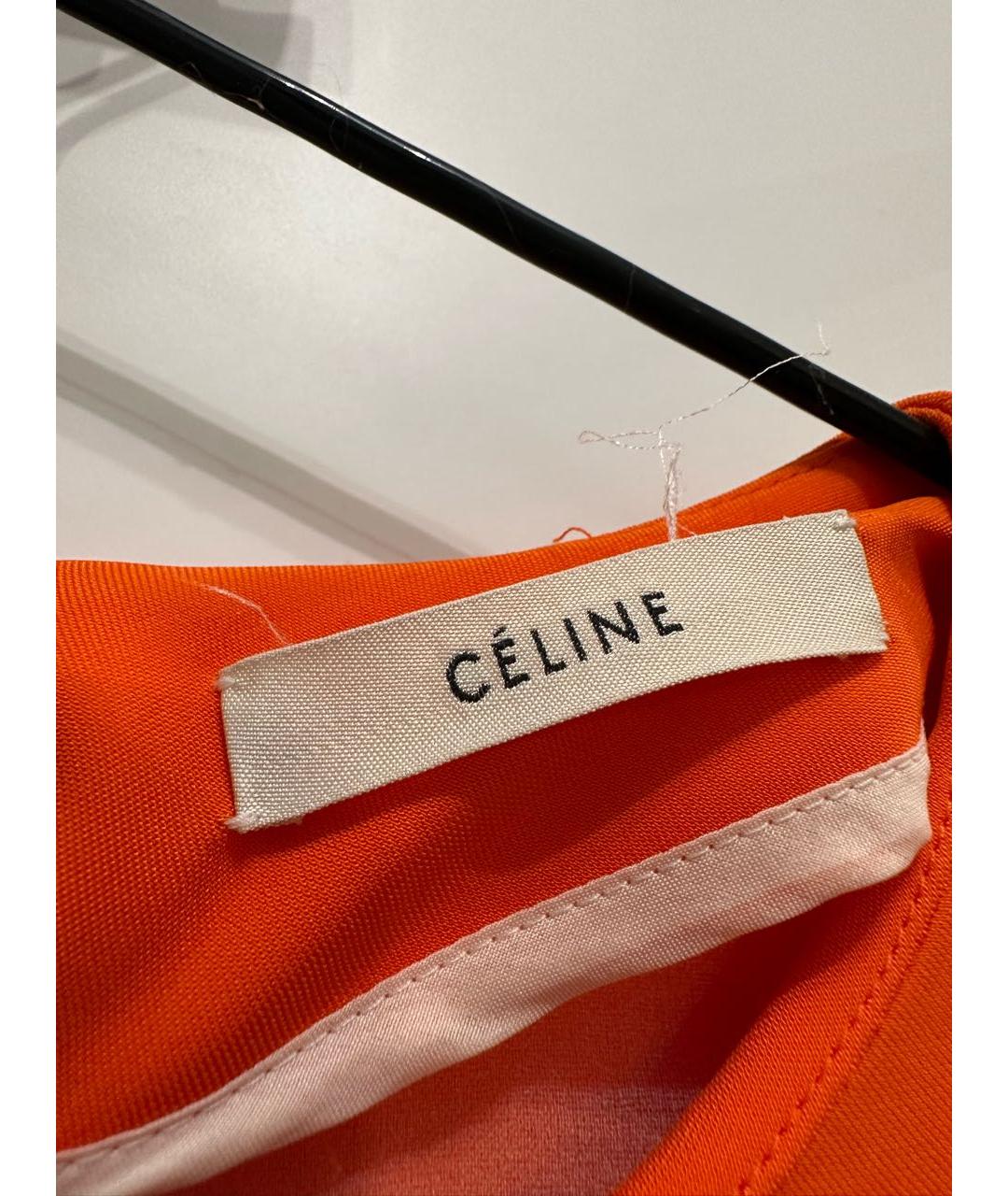 CELINE Оранжевое вискозное платье, фото 3