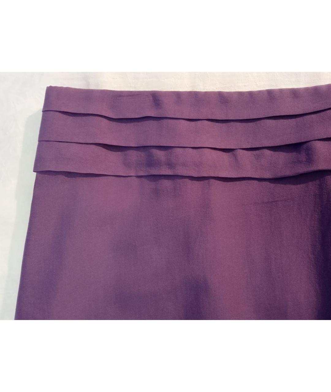 ELEGANCE Фиолетовая шелковая юбка миди, фото 6