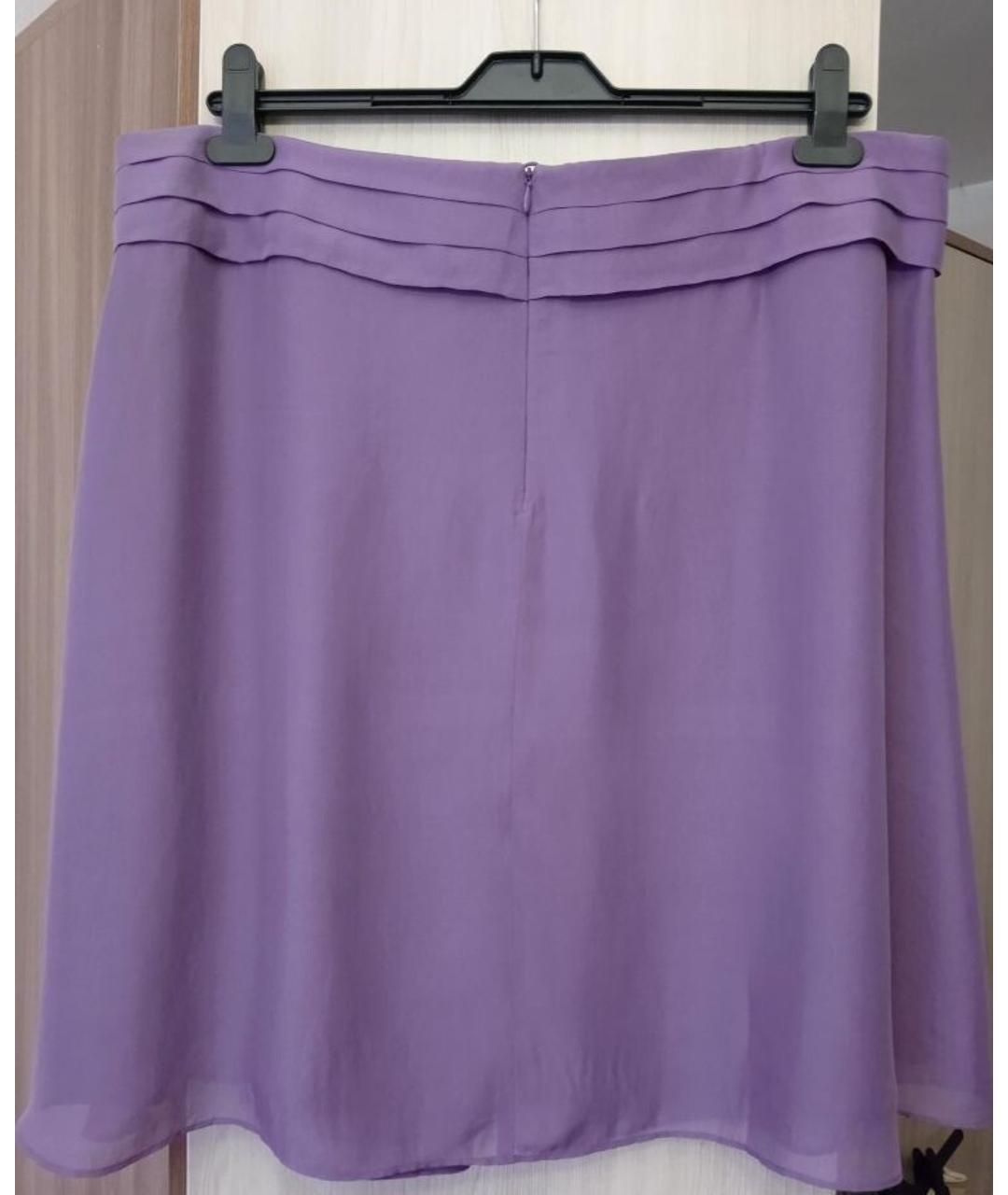 ELEGANCE Фиолетовая шелковая юбка миди, фото 2