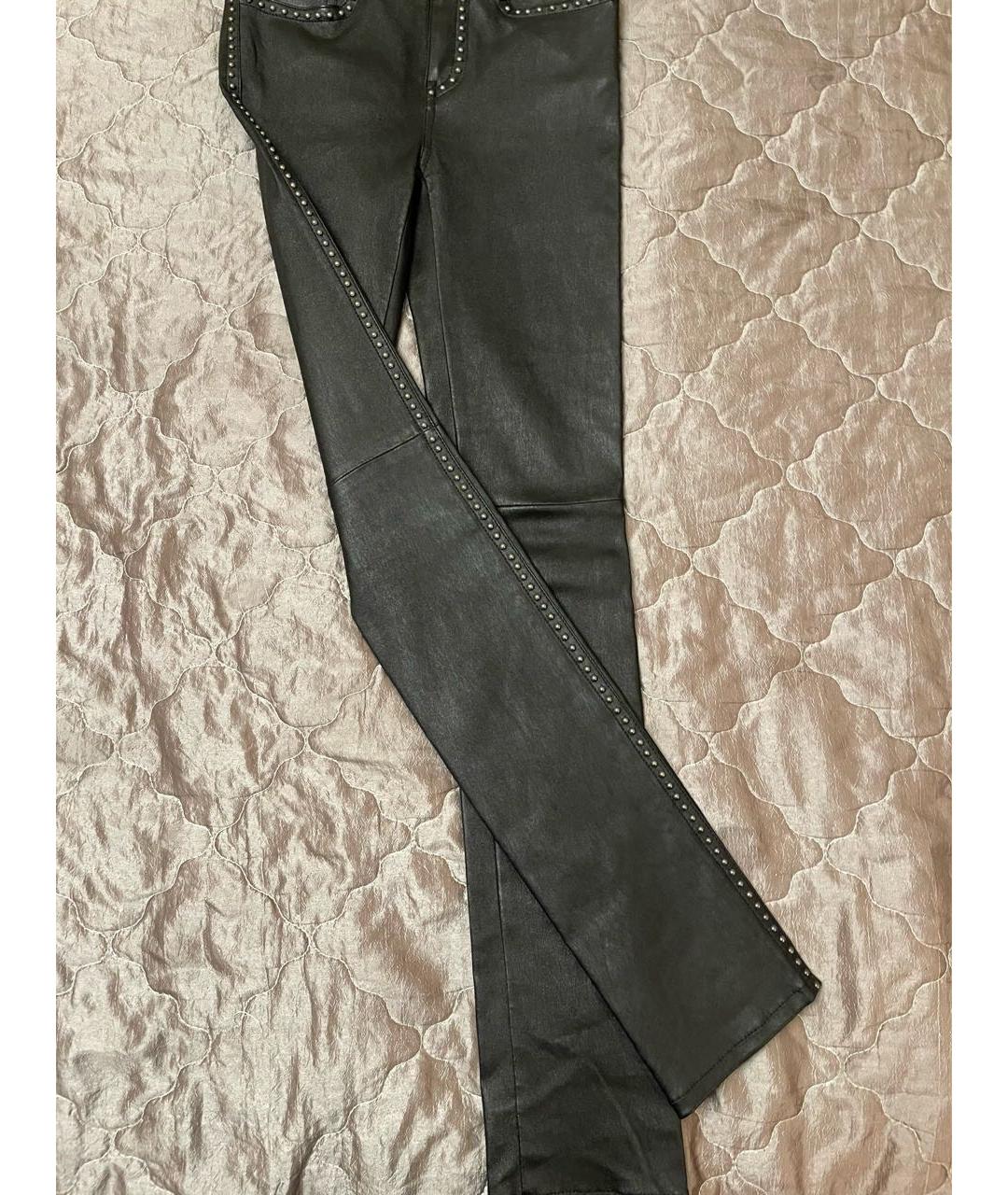 SAINT LAURENT Черные кожаные брюки узкие, фото 6