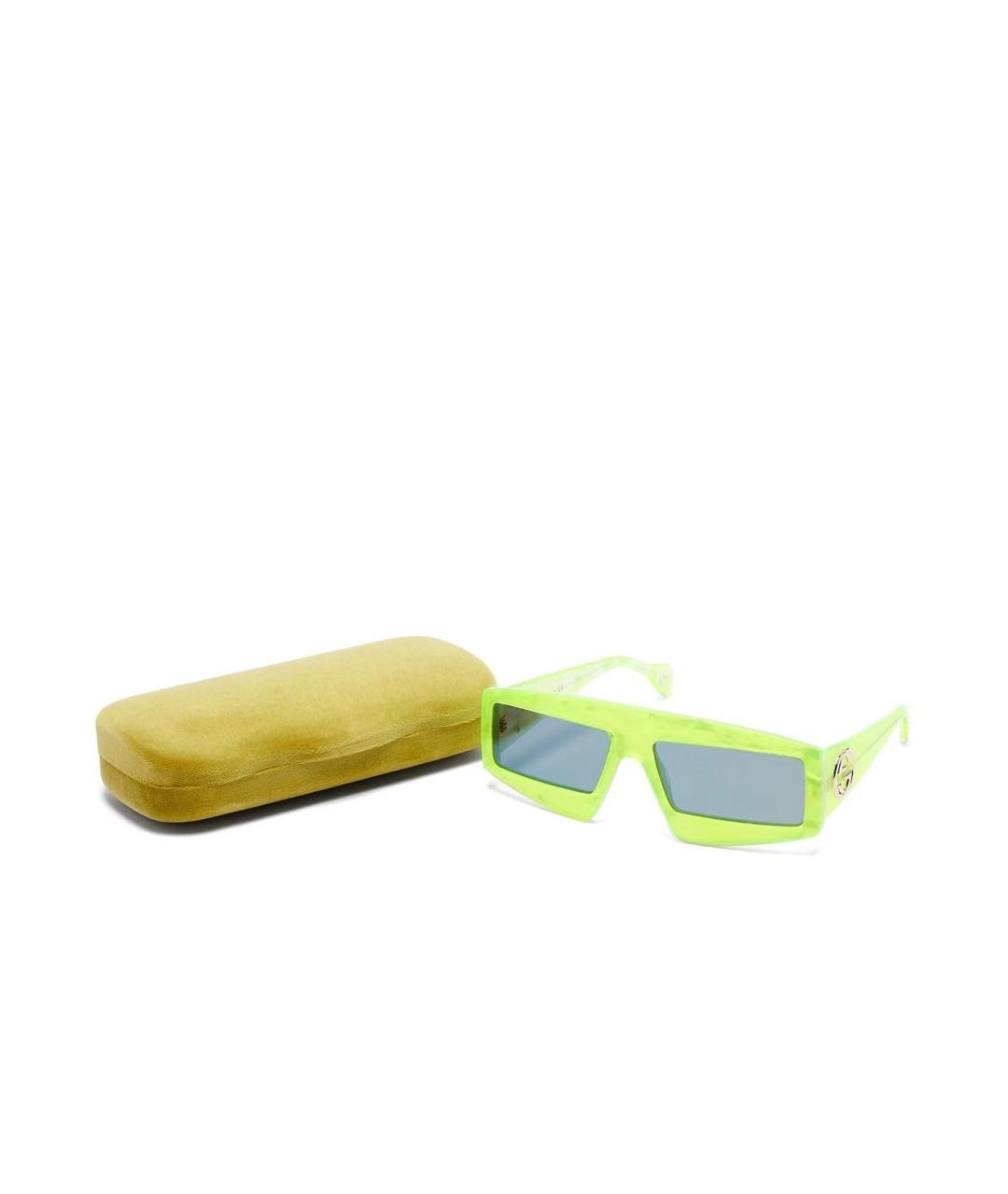 GUCCI Салатовые пластиковые солнцезащитные очки, фото 4