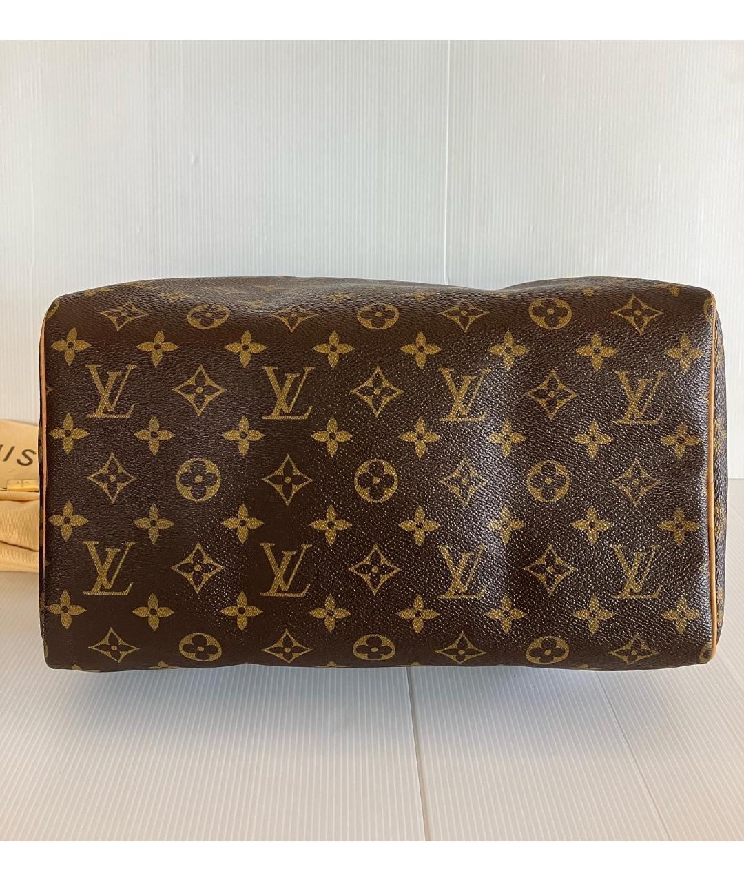 LOUIS VUITTON PRE-OWNED Коричневая кожаная сумка с короткими ручками, фото 8