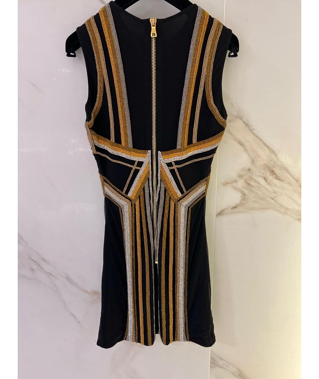 BALMAIN Черное вискозное коктейльное платье, фото 2