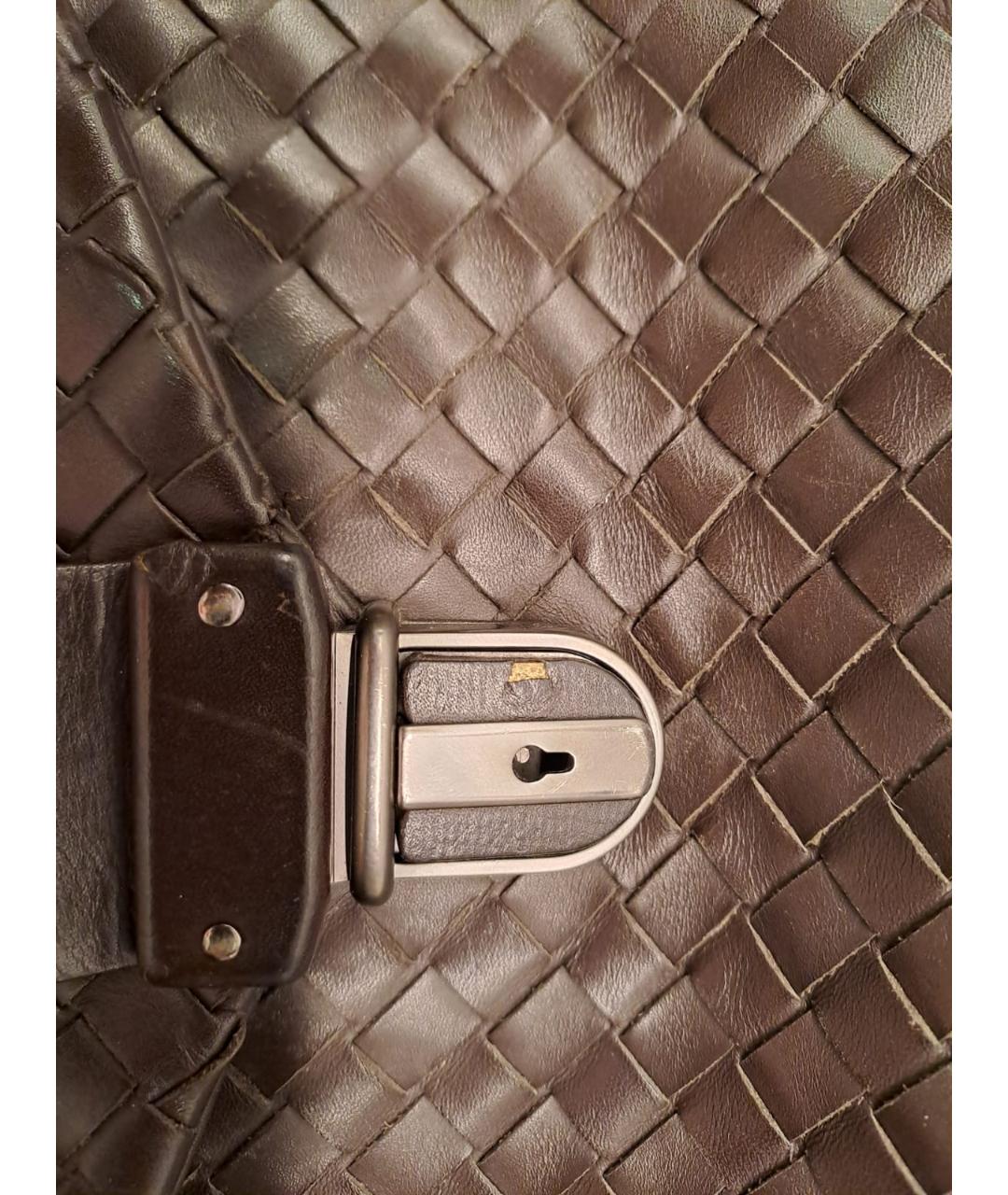 BOTTEGA VENETA Коричневый кожаный портфель, фото 5