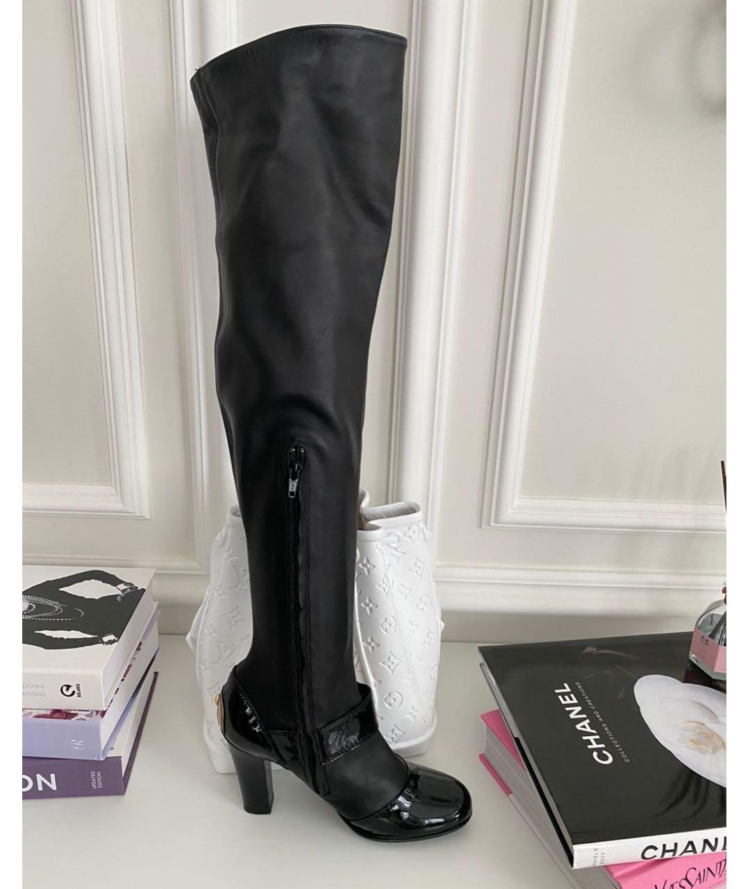 GIUSEPPE ZANOTTI DESIGN Черные кожаные ботфорты, фото 2