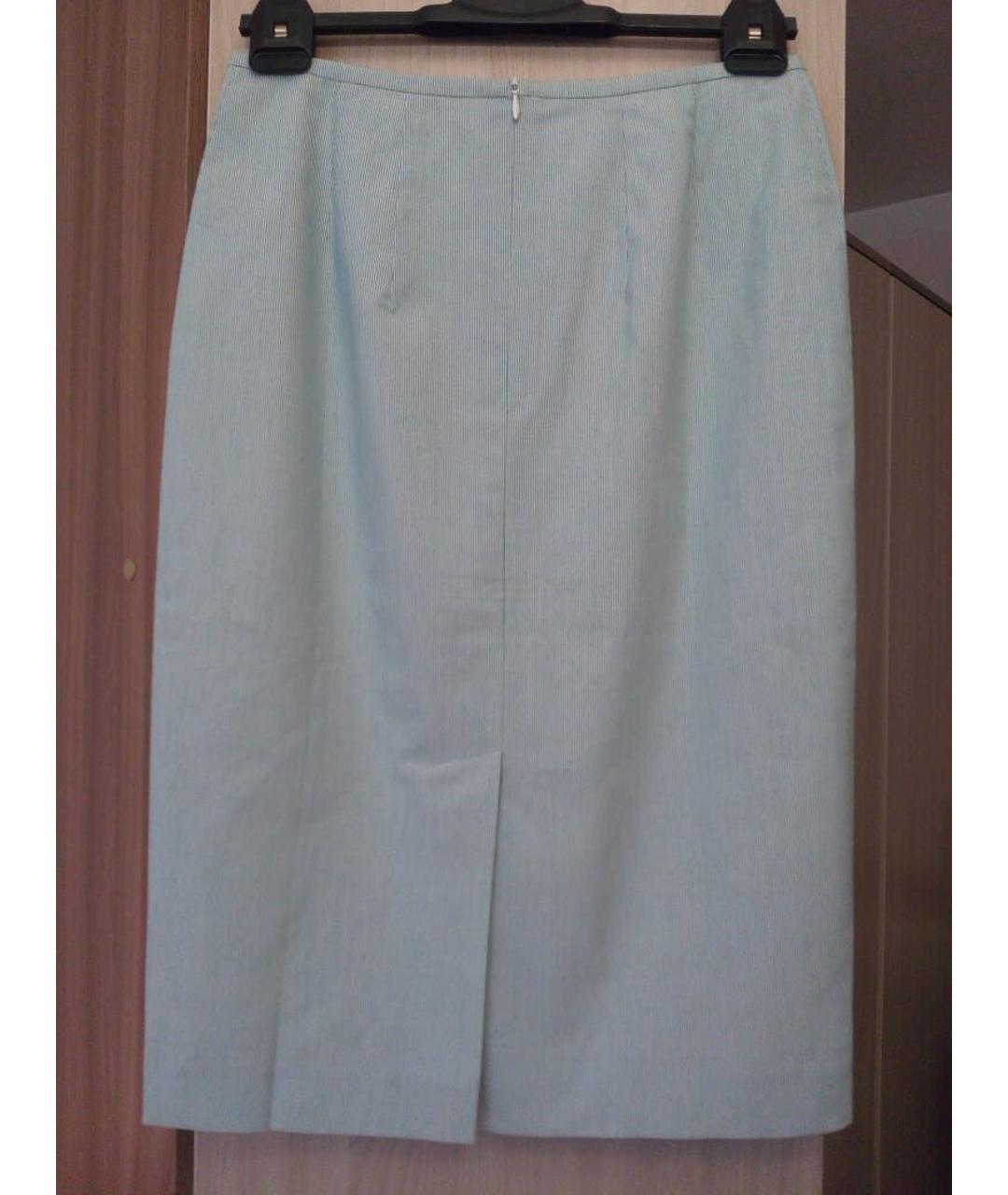 ELEGANCE Голубой хлопковый костюм с юбками, фото 4