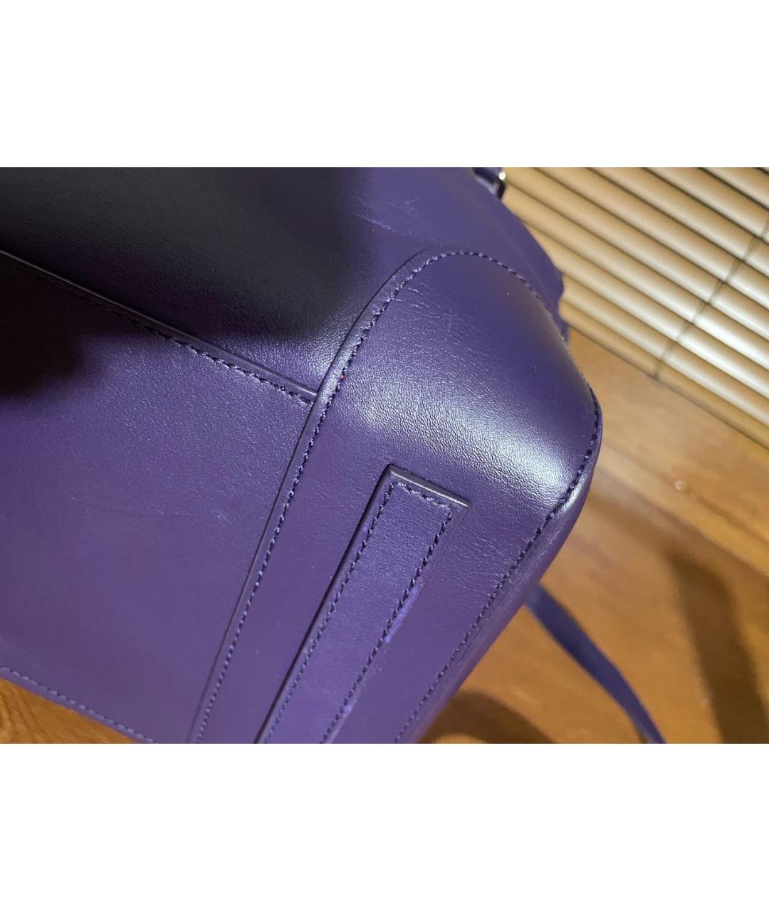 RALPH LAUREN Фиолетовая сумка с короткими ручками из лакированной кожи, фото 3