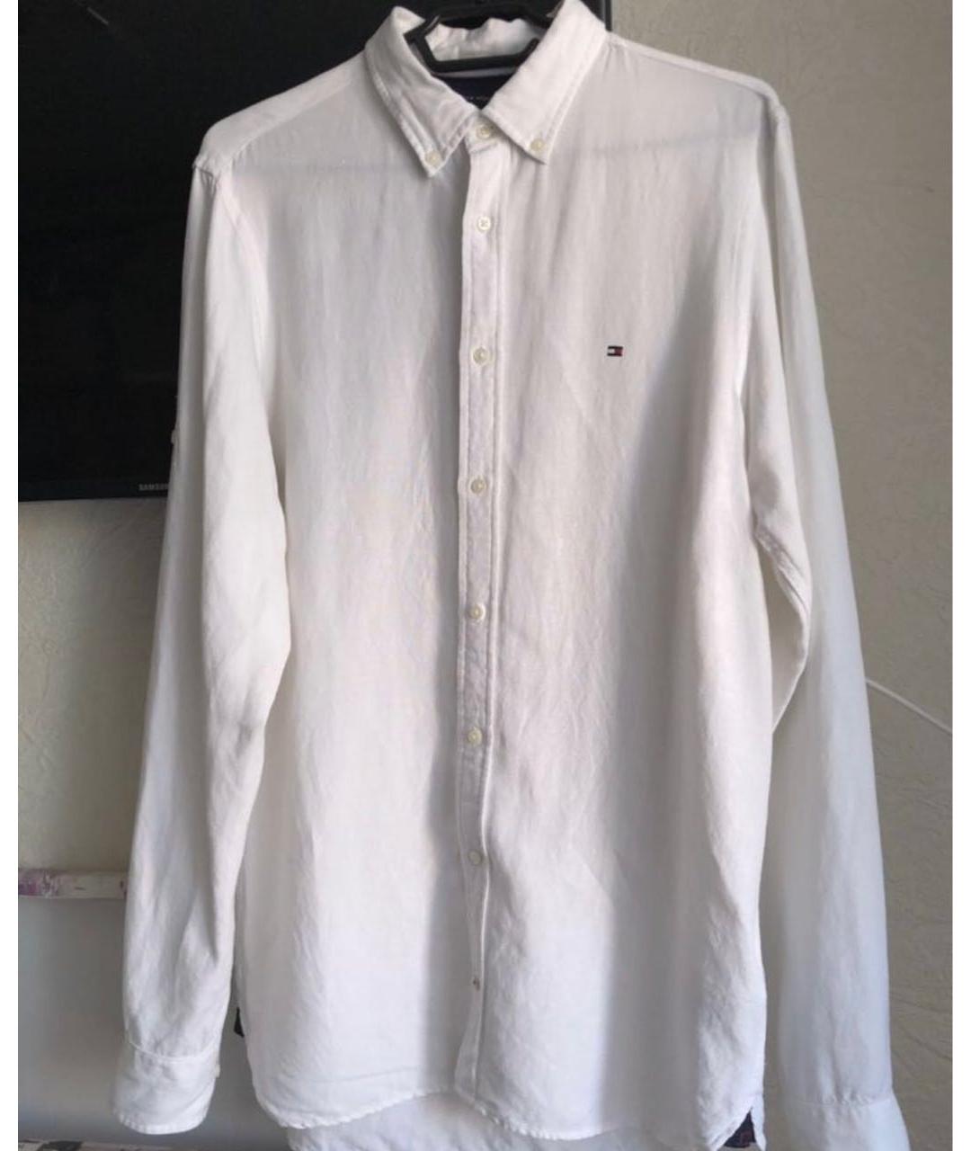 TOMMY HILFIGER Белая льняная кэжуал рубашка, фото 5